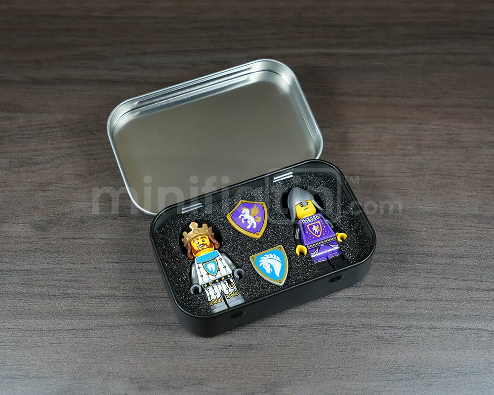 Minifig Tin Knight Ridder case, Pocket figures Knight / Ridder, lego ridders knights