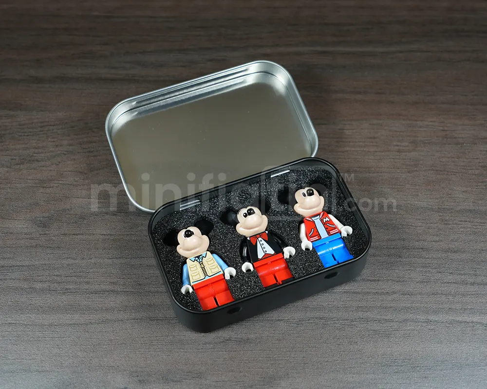 MinifigTin™ Three Mickey Minifig Case with Foam Insert